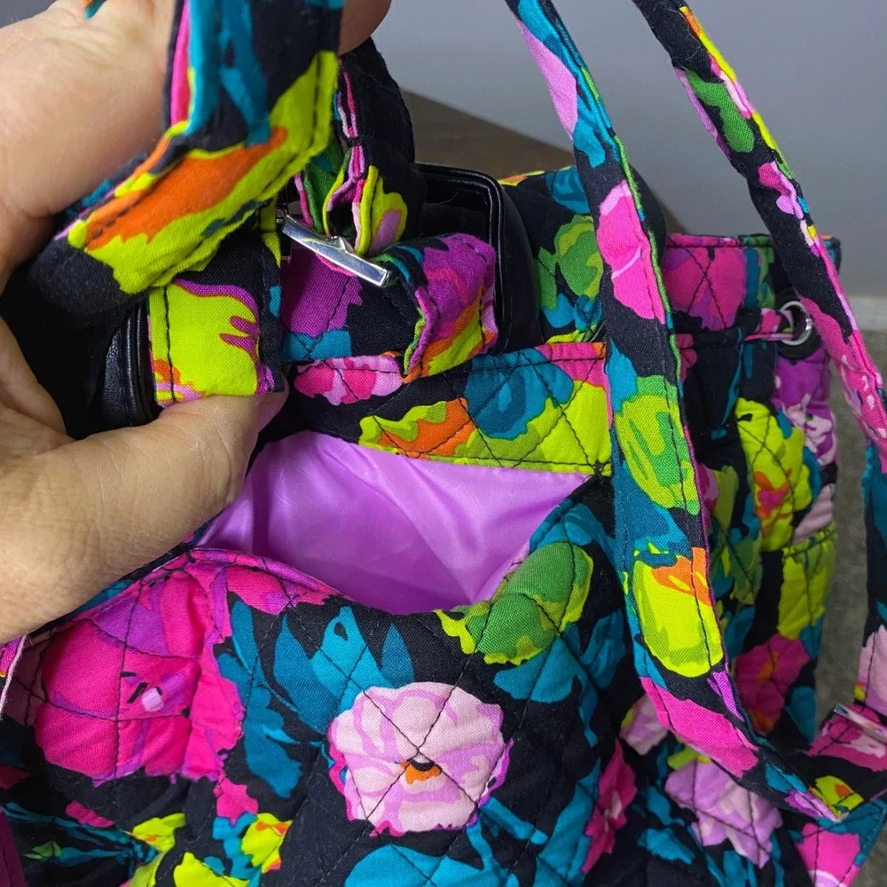 Vera Bradley Hilo Meadow Quilted Floral Fashion Backpack Drawstring Flap‎